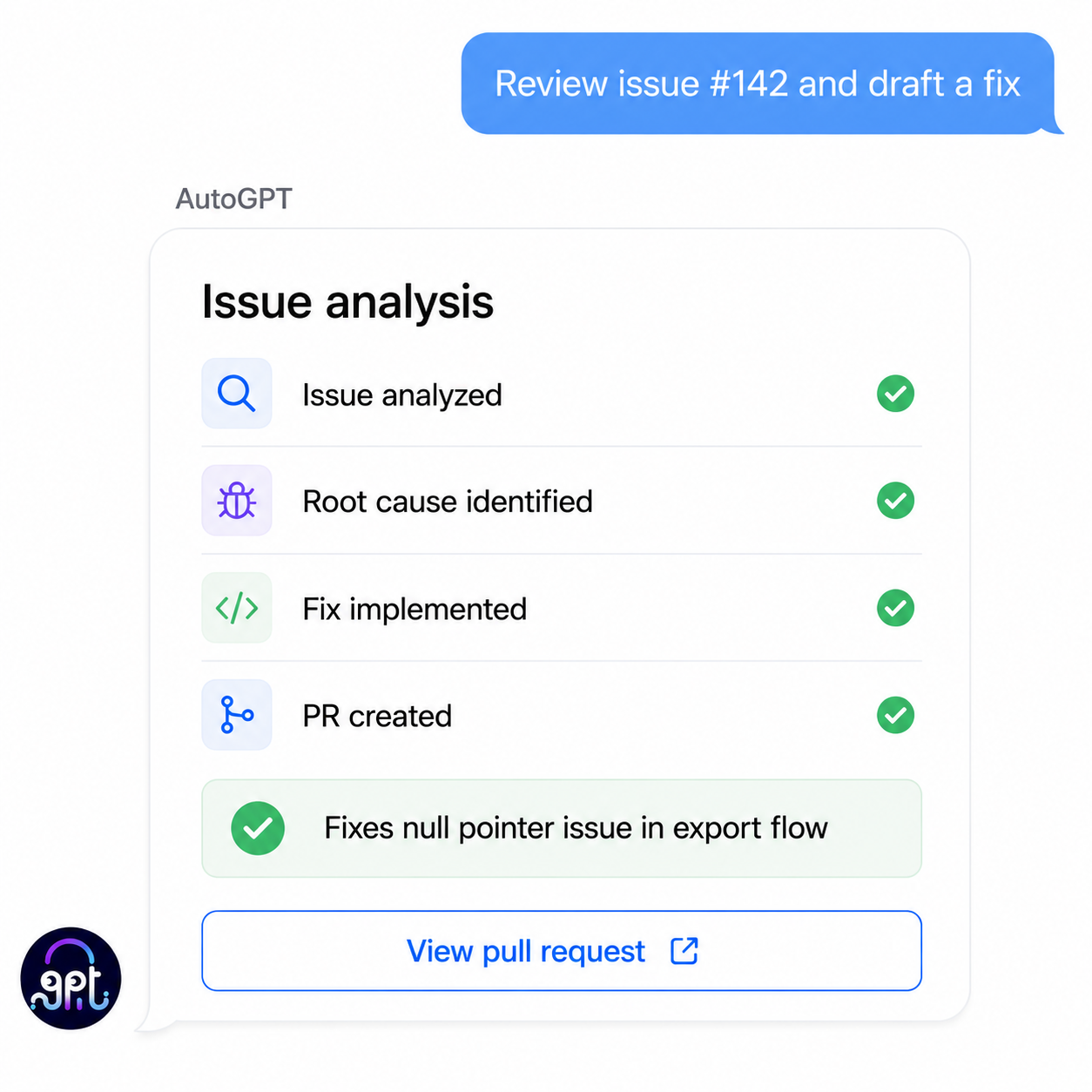 AutoGPT analyzing an engineering incident